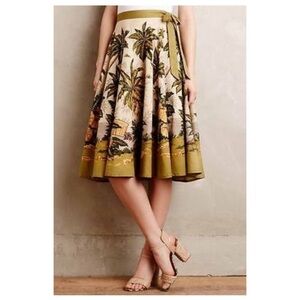Anthropologie Sun Palm Skirt by Rose and Rose